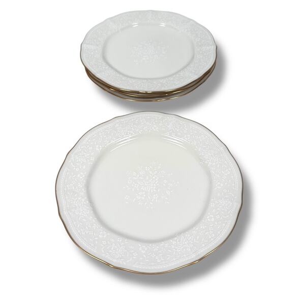 Noritake Chandon Gold 7306 Bread Plates 7" Round Ivory China Set of 4 - Picture 1 of 6